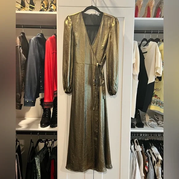 & other stories gold dress